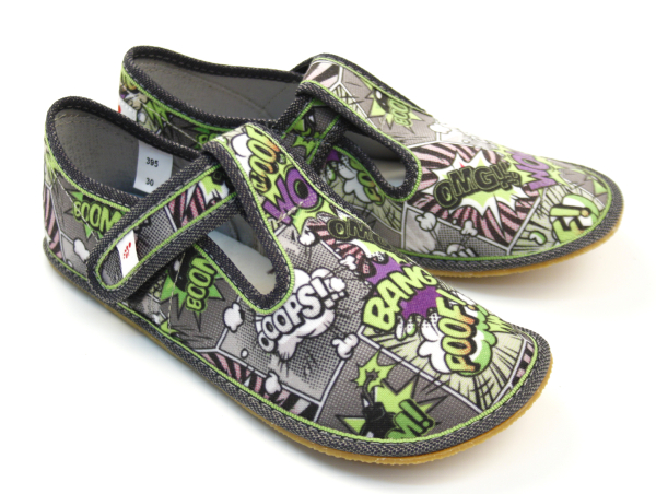 Ef Barefoot papuče 395 Graffiti Dětské sandále Renbut 13-106A