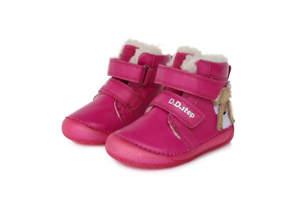 D.D.Step Barefoot zimní boty W070-353 Dark pink Dětské sandále Renbut 13-106A