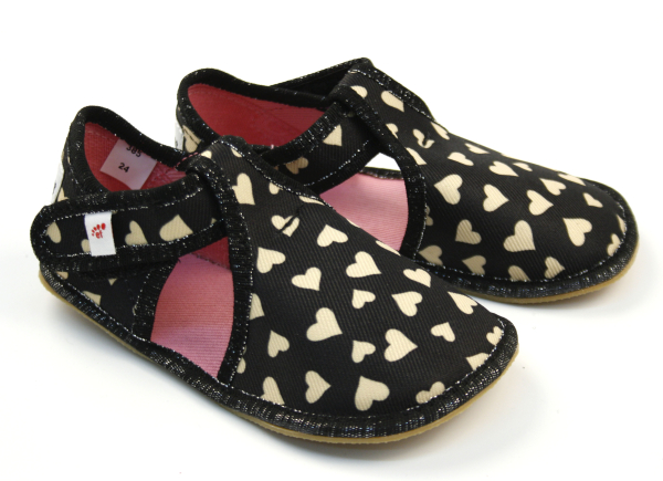 Ef Barefoot papuče 385 Gold Hearts Dětské sandále Renbut 13-106A