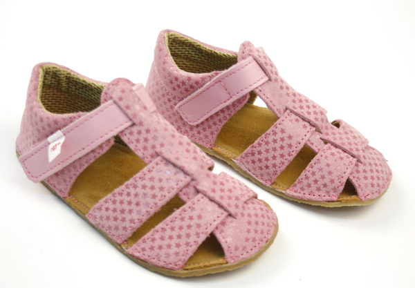 Ef Barefoot sandálky Roz Gwiazdki Dětské sandále Renbut 13-106A