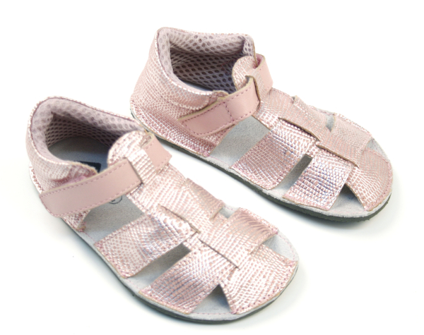 Ef Barefoot sandálky Pink Gliter Dětské sandále Renbut 13-106A