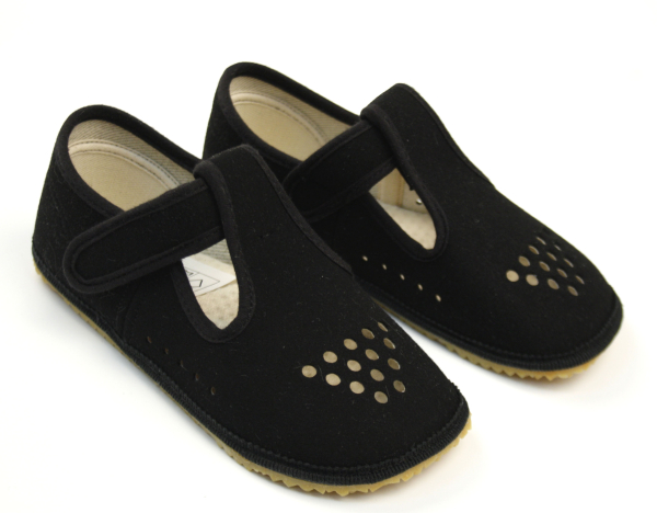 Beda Barefoot papuče Just Black Dětské sandále Renbut 13-106A