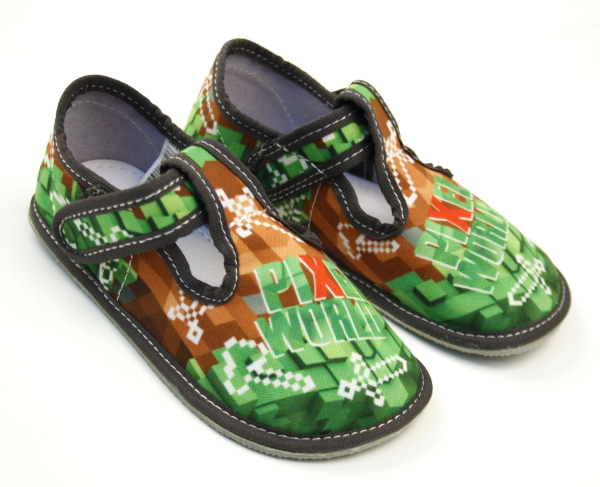 Ef Barefoot papuče 395 Pixel World Dětské sandále Renbut 13-106A