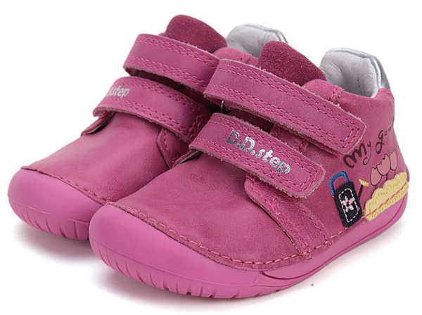 D.D. step Barefoot boty S070-51253n Dark Pink Dětské sandále Renbut 13-106A