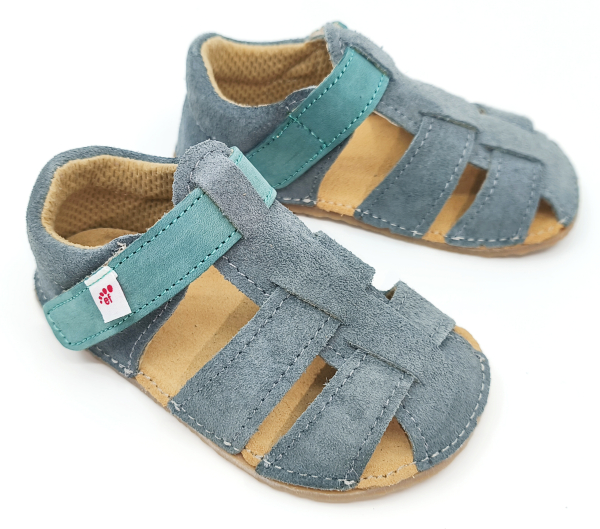 Ef Barefoot sandálky Grey green Dětské sandále Renbut 13-106A