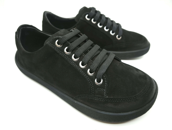 beBare Rome Black Nubuck Dětské sandále Renbut 13-106A
