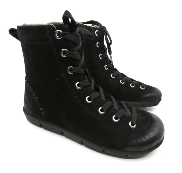Wild Barefoot Black Nubuck Dětské sandále Renbut 13-106A