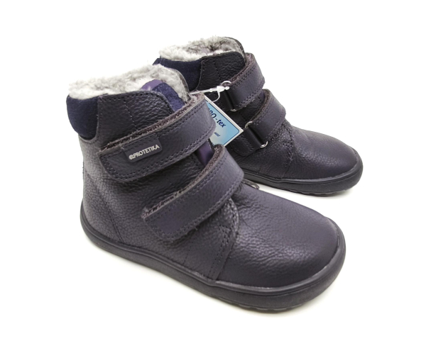 Protetika zimní barefoot boty Beka purple Dětské sandále Renbut 13-106A