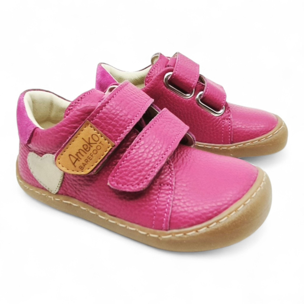 Ameko barefoot Otis Hearts Fuxia Dětské sandále Renbut 13-106A