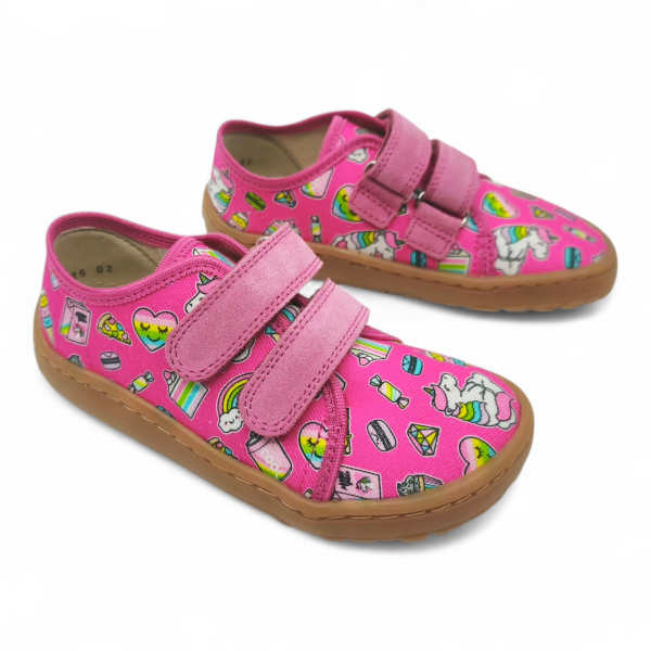Froddo Barefoot Canvas G1700440-10 Fuxia Dětské sandále Renbut 13-106A