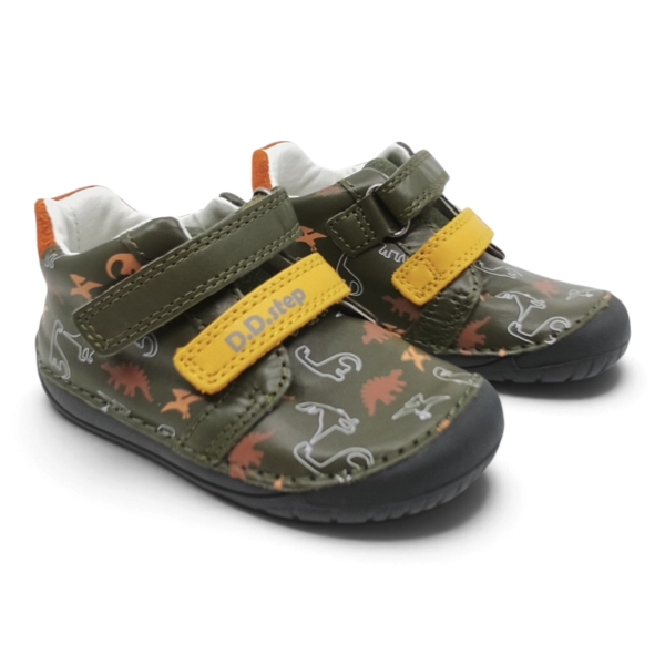 D.D. step Barefoot boty S070-62594 Olive Dětské sandále Renbut 13-106A
