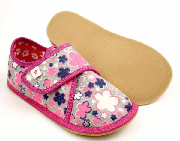 Ef barefoot 394 Kwiaty Fluo Dětské sandále Renbut 13-106A