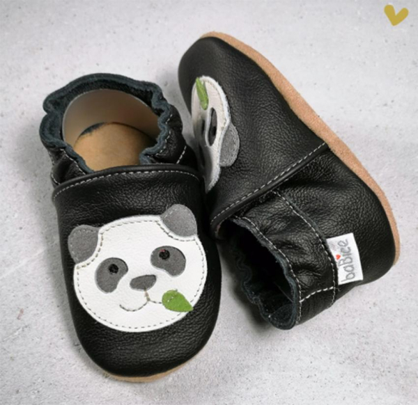 Kožené capáčky baBice - Panda s podlepením Dětské sandále Renbut 13-106A