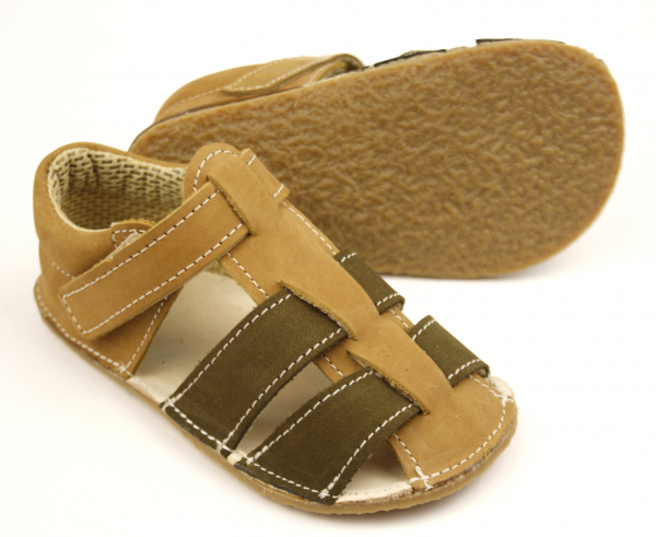 Ef Barefoot sandálky Olivová Dětské sandále Renbut 13-106A