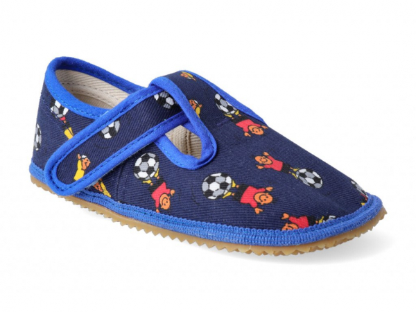 Barefoot papuče Modrý fotbal Dětské sandále Renbut 13-106A