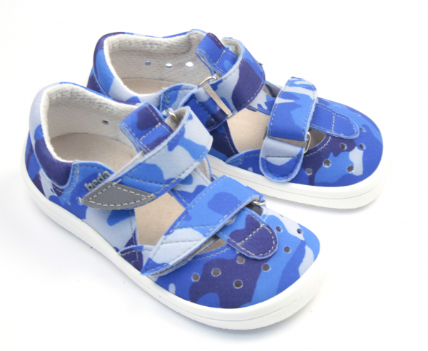 Beda Barefoot sandály Blue Military Dětské sandále Renbut 13-106A