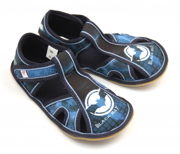 Ef Barefoot papuče 386 Black Bat Dětské sandále Renbut 13-106A