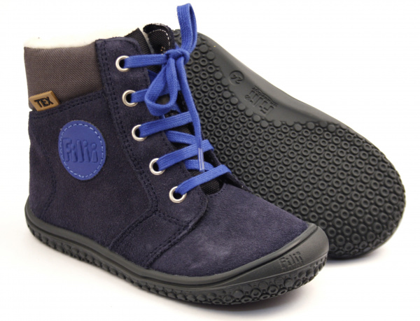 Filii barefoot - Everest TEX velours Ocean Dětské sandále Renbut 13-106A