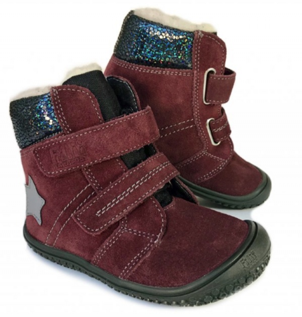 Filii barefoot - HIMALAYA TEX WOOL Berry Dětské sandále Renbut 13-106A