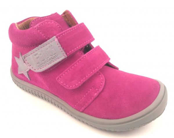 Filii barefoot - Chameleon velcro velours pink M Dětské sandále Renbut 13-106A