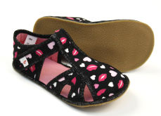 Ef Barefoot papuče 386 Black Hearts Ef Barefoot papuče 386 Black Hearts