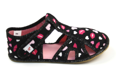 Ef Barefoot papuče 386 Black Hearts Ef Barefoot papuče 386 Black Hearts
