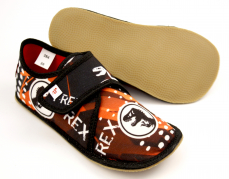 Ef barefoot chlapecké papuče 394 Trex Black Ef barefoot chlapecké papuče 394 Trex Black