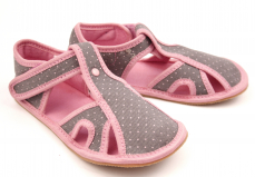 Ef Barefoot dívčí papuče 386 šedé tečky Ef Barefoot dívčí papuče 386 šedé tečky