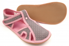 Ef Barefoot dívčí papuče 386 šedé tečky Ef Barefoot dívčí papuče 386 šedé tečky