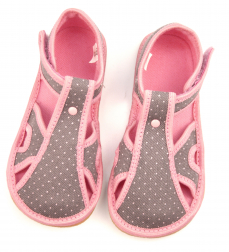 Ef Barefoot dívčí papuče 386 šedé tečky Ef Barefoot dívčí papuče 386 šedé tečky