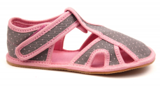 Ef Barefoot dívčí papuče 386 šedé tečky Ef Barefoot dívčí papuče 386 šedé tečky