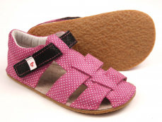 Ef Barefoot sandálky Růžová s černou Ef Barefoot sandálky Růžová s černou