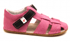 Ef Barefoot sandálky Růžová s černou Ef Barefoot sandálky Růžová s černou