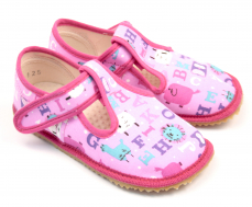 Beda Barefoot bačkory růžové písmeno Beda Barefoot bačkory růžové písmeno