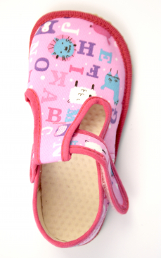 Beda Barefoot bačkory růžové písmeno Beda Barefoot bačkory růžové písmeno