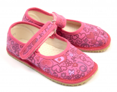 Beda Barefoot bačkory růžové srdce Beda Barefoot bačkory růžové srdce
