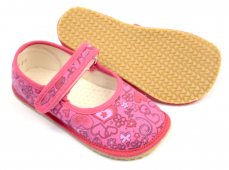 Beda Barefoot bačkory růžové srdce Beda Barefoot bačkory růžové srdce