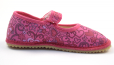 Beda Barefoot bačkory růžové srdce Beda Barefoot bačkory růžové srdce