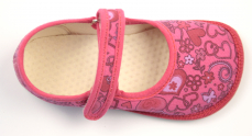 Beda Barefoot bačkory růžové srdce Beda Barefoot bačkory růžové srdce
