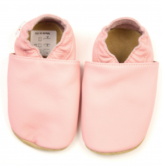 Kožené capáčky baBice barefoot - Pink
