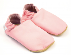 Kožené capáčky baBice barefoot - Pink Kožené capáčky baBice barefoot - Pink