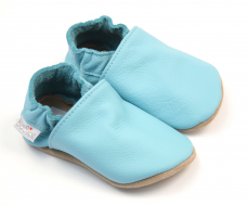 Kožené capáčky baBice barefoot - Blue Kožené capáčky baBice barefoot - Blue