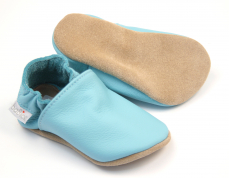 Kožené capáčky baBice barefoot - Blue Kožené capáčky baBice barefoot - Blue